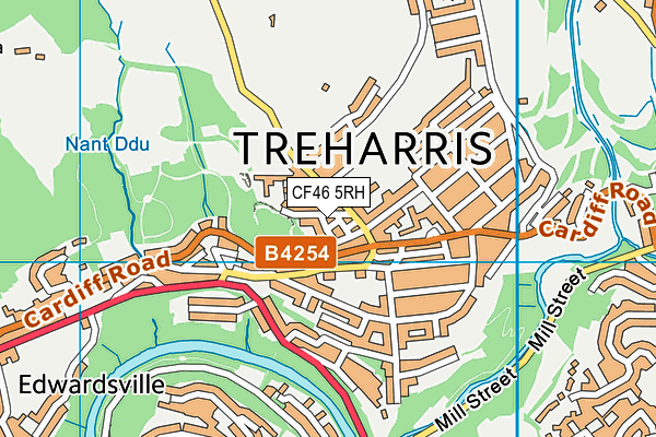 CF46 5RH map - OS VectorMap District (Ordnance Survey)