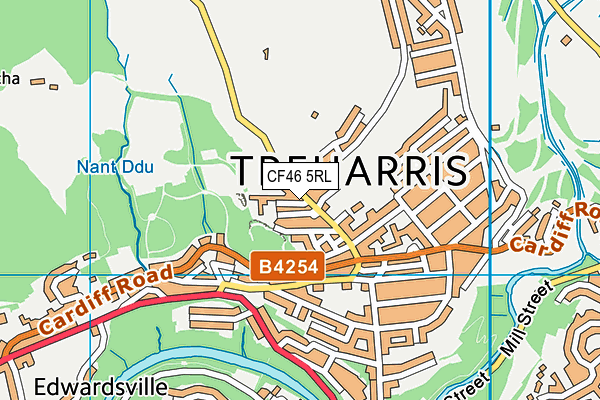 CF46 5RL map - OS VectorMap District (Ordnance Survey)