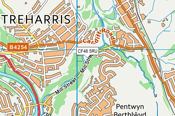 CF46 5RU map - OS VectorMap District (Ordnance Survey)