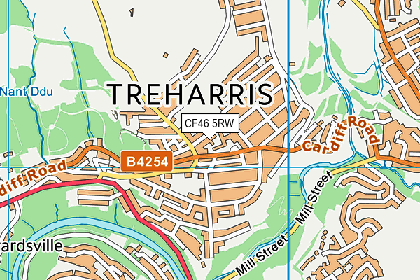 CF46 5RW map - OS VectorMap District (Ordnance Survey)