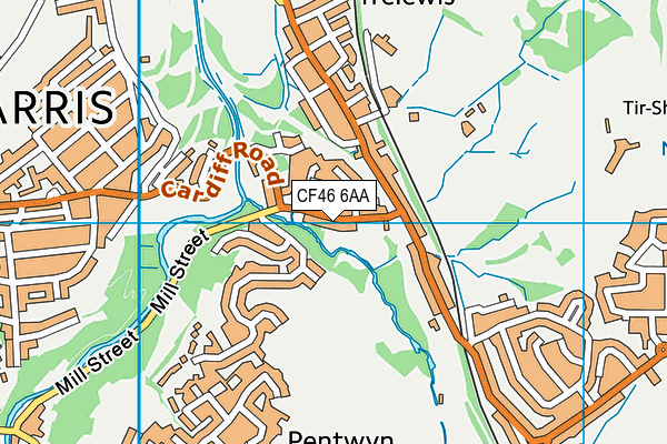 CF46 6AA map - OS VectorMap District (Ordnance Survey)