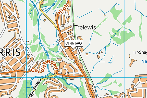 CF46 6AG map - OS VectorMap District (Ordnance Survey)