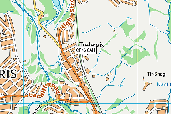 Trelewis Primary School map (CF46 6AH) - OS VectorMap District (Ordnance Survey)