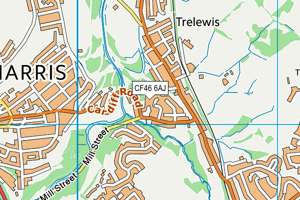 CF46 6AJ map - OS VectorMap District (Ordnance Survey)