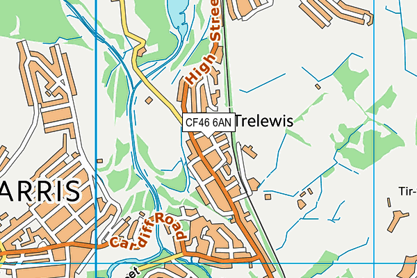 CF46 6AN map - OS VectorMap District (Ordnance Survey)