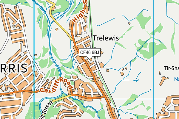 CF46 6BJ map - OS VectorMap District (Ordnance Survey)