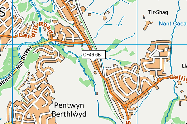 CF46 6BT map - OS VectorMap District (Ordnance Survey)