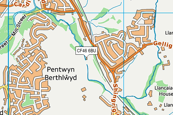 CF46 6BU map - OS VectorMap District (Ordnance Survey)