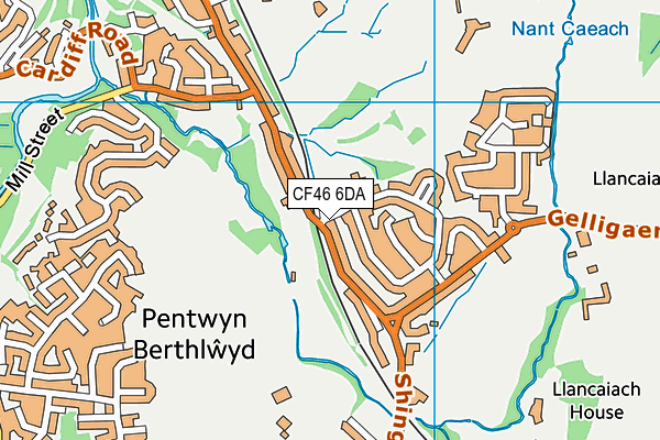 CF46 6DA map - OS VectorMap District (Ordnance Survey)