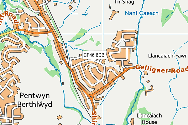CF46 6DB map - OS VectorMap District (Ordnance Survey)