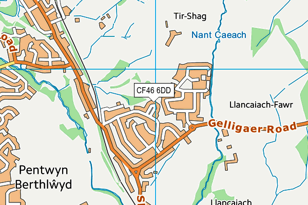 CF46 6DD map - OS VectorMap District (Ordnance Survey)