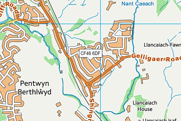 CF46 6DF map - OS VectorMap District (Ordnance Survey)