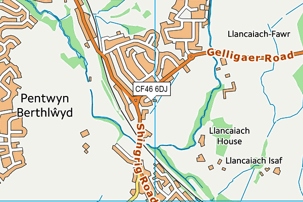 CF46 6DJ map - OS VectorMap District (Ordnance Survey)