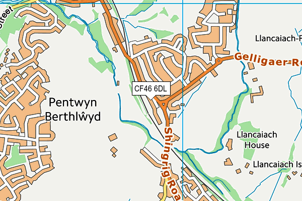 CF46 6DL map - OS VectorMap District (Ordnance Survey)