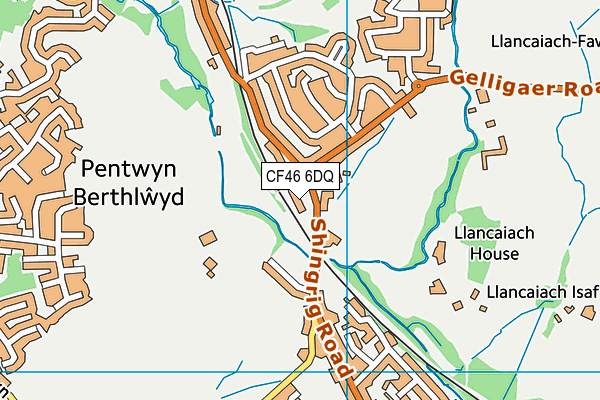 CF46 6DQ map - OS VectorMap District (Ordnance Survey)