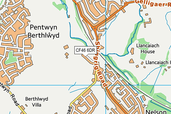 CF46 6DR map - OS VectorMap District (Ordnance Survey)