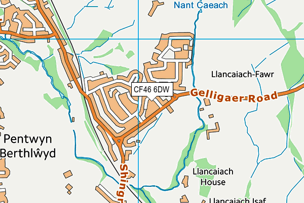 CF46 6DW map - OS VectorMap District (Ordnance Survey)