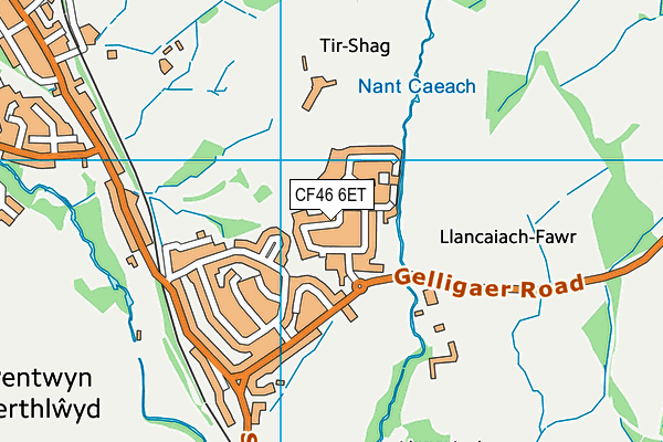 CF46 6ET map - OS VectorMap District (Ordnance Survey)