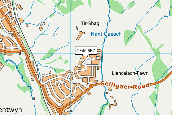 CF46 6EZ map - OS VectorMap District (Ordnance Survey)