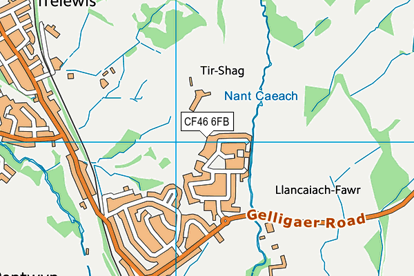 CF46 6FB map - OS VectorMap District (Ordnance Survey)