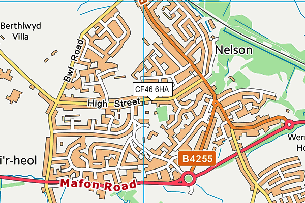 CF46 6HA map - OS VectorMap District (Ordnance Survey)