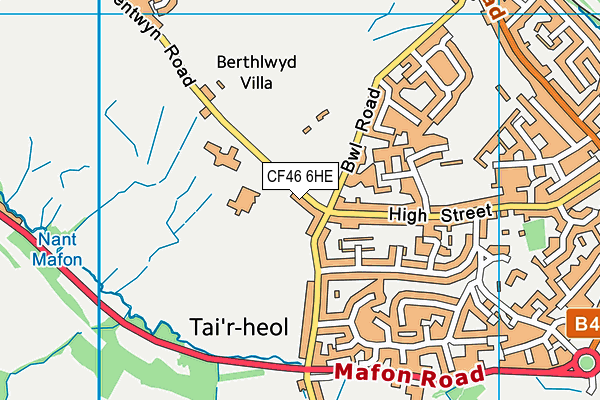 CF46 6HE map - OS VectorMap District (Ordnance Survey)