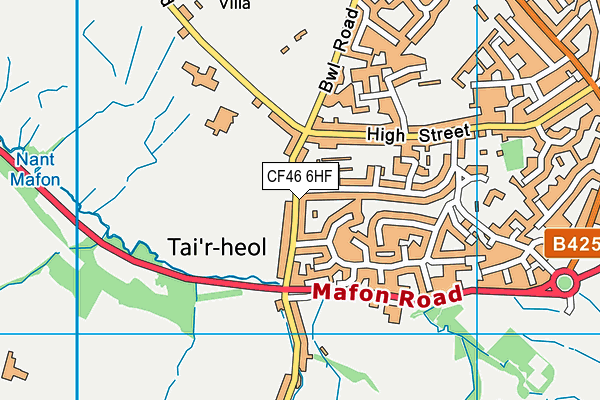 CF46 6HF map - OS VectorMap District (Ordnance Survey)