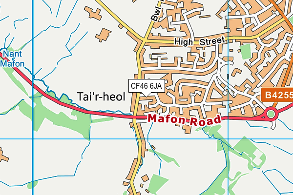 CF46 6JA map - OS VectorMap District (Ordnance Survey)