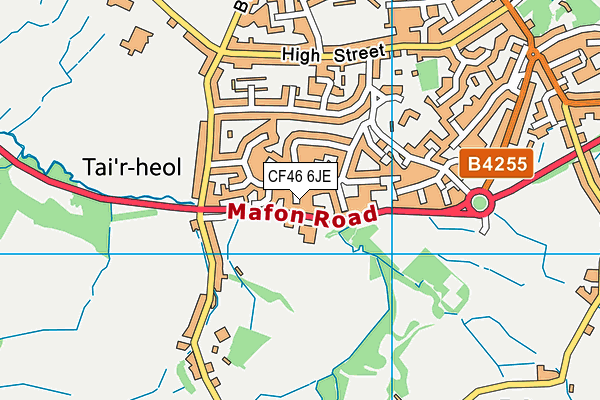 CF46 6JE map - OS VectorMap District (Ordnance Survey)