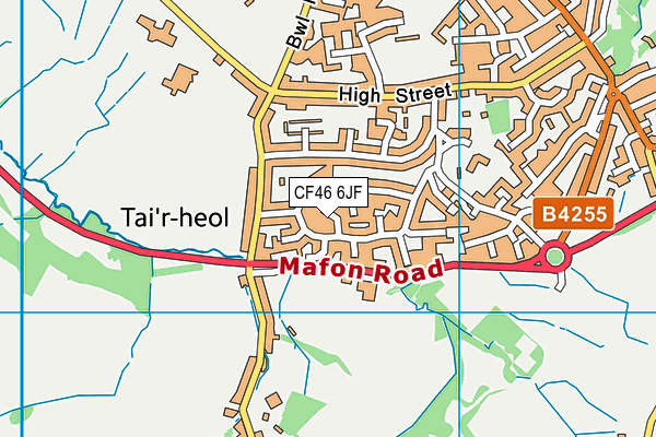 CF46 6JF map - OS VectorMap District (Ordnance Survey)