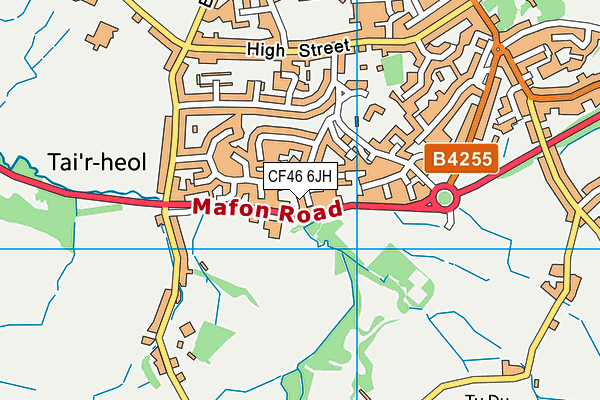 CF46 6JH map - OS VectorMap District (Ordnance Survey)