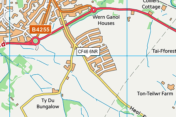 CF46 6NR map - OS VectorMap District (Ordnance Survey)