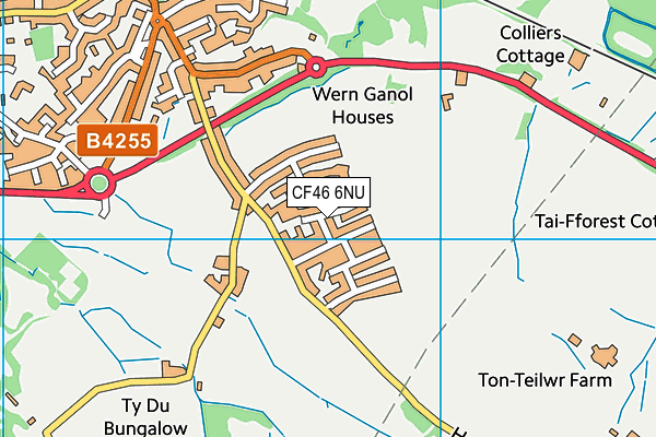 CF46 6NU map - OS VectorMap District (Ordnance Survey)