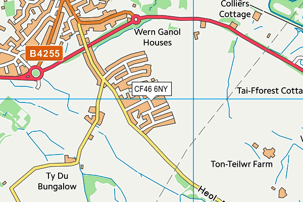 CF46 6NY map - OS VectorMap District (Ordnance Survey)