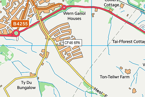 CF46 6PA map - OS VectorMap District (Ordnance Survey)