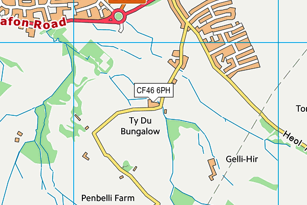 CF46 6PH map - OS VectorMap District (Ordnance Survey)