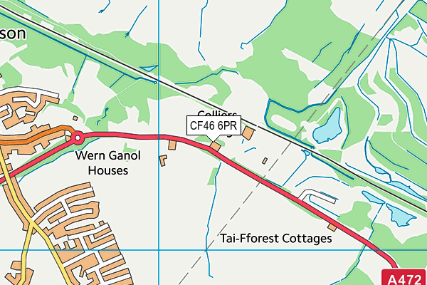 CF46 6PR map - OS VectorMap District (Ordnance Survey)
