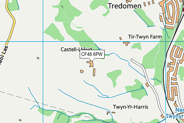 CF46 6PW map - OS VectorMap District (Ordnance Survey)