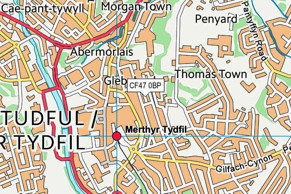 CF47 0BP map - OS VectorMap District (Ordnance Survey)