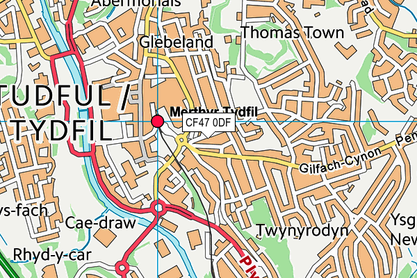 CF47 0DF map - OS VectorMap District (Ordnance Survey)