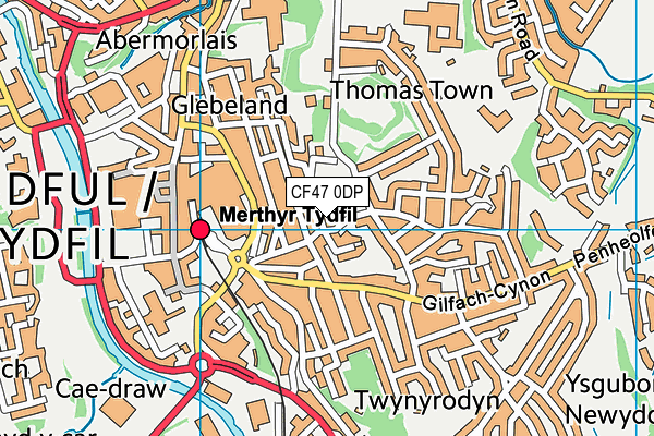 CF47 0DP map - OS VectorMap District (Ordnance Survey)