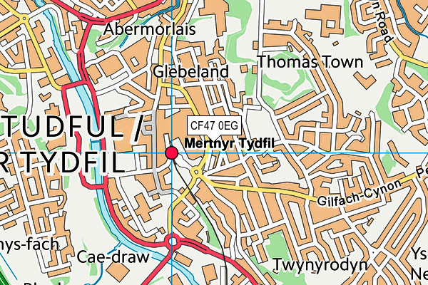 CF47 0EG map - OS VectorMap District (Ordnance Survey)