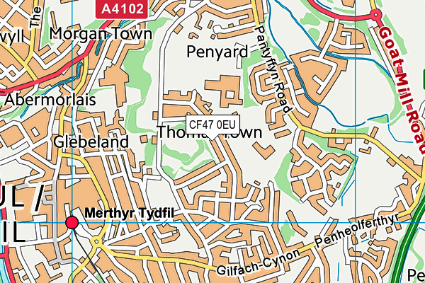 CF47 0EU map - OS VectorMap District (Ordnance Survey)