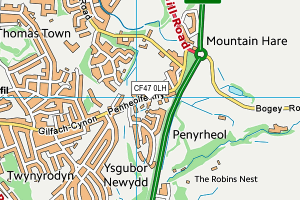 CF47 0LH map - OS VectorMap District (Ordnance Survey)