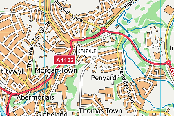 CF47 0LP map - OS VectorMap District (Ordnance Survey)