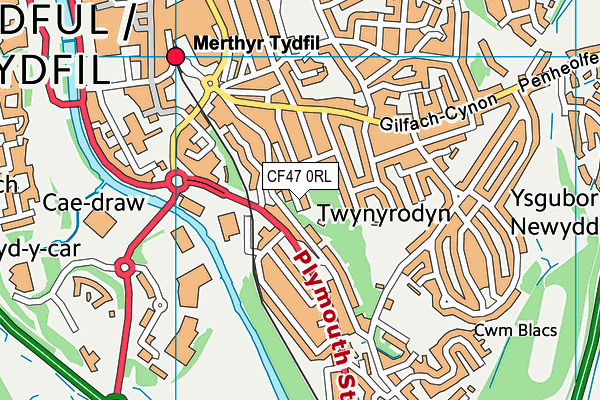 CF47 0RL map - OS VectorMap District (Ordnance Survey)