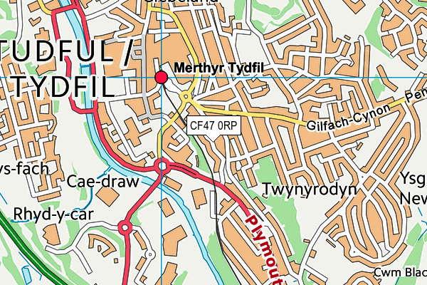 CF47 0RP map - OS VectorMap District (Ordnance Survey)