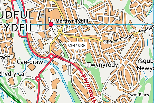 CF47 0RR map - OS VectorMap District (Ordnance Survey)