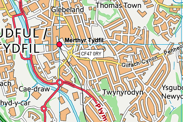 CF47 0RY map - OS VectorMap District (Ordnance Survey)