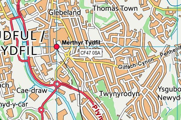 CF47 0SA map - OS VectorMap District (Ordnance Survey)